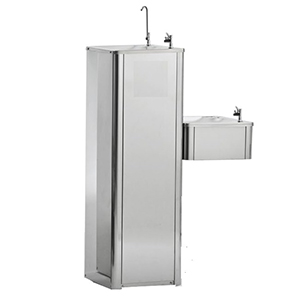 Bebedero de Agua Doble Poceta en Acero Inoxidable con Filtros